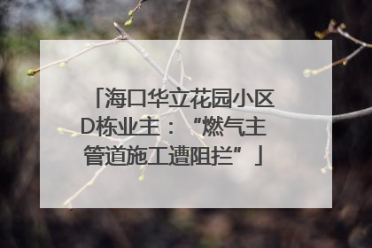 海口华立花园小区D栋业主：“燃气主管道施工遭阻拦”